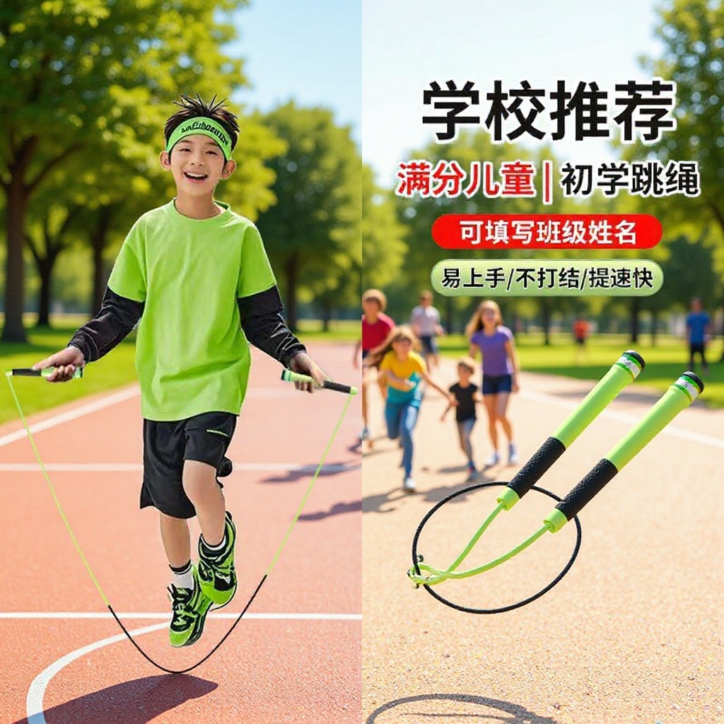 竞速跳绳专用小学生一年级儿童幼儿园可调节分段式记名字初学考试