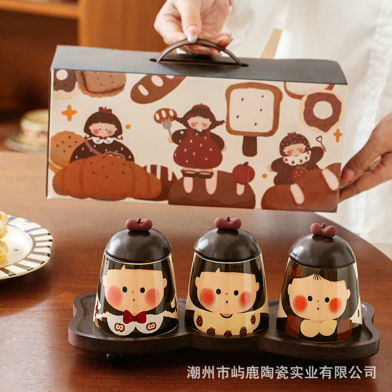 レトロガール調味料瓶セットホームキッチン塩瓶セラミックチリ瓶特別に美しい誕生日プレゼント女性のための|undefined