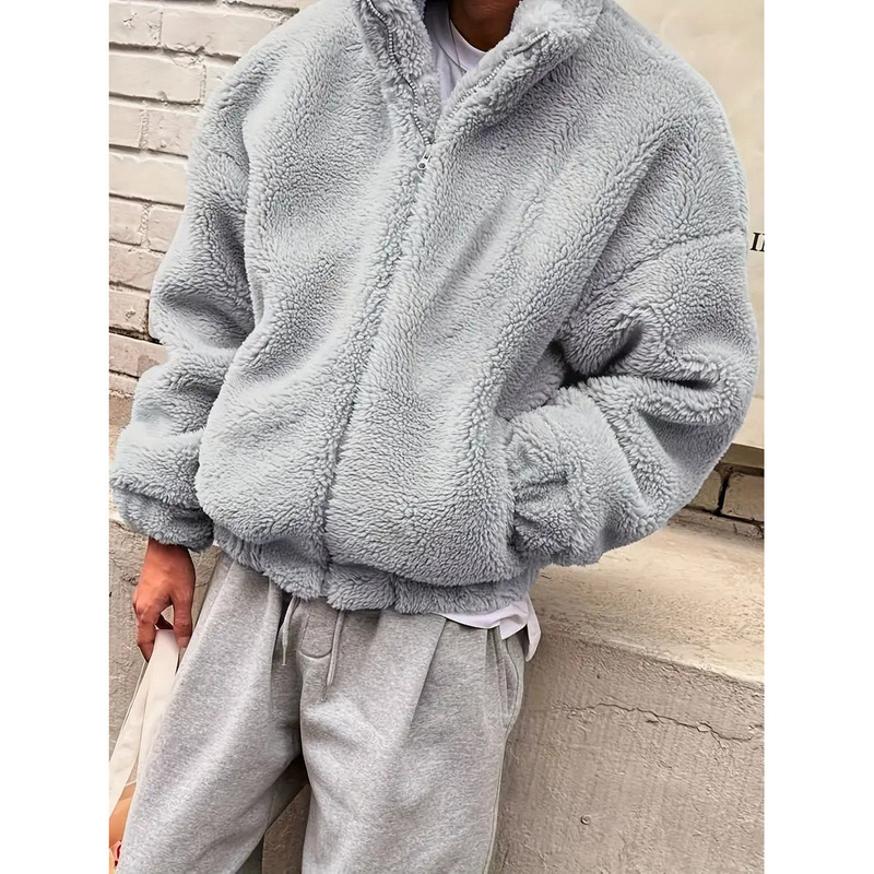 Korean Style Lamb Plush Jacket Thickeneded Winter New Fashion Brand Men's Warm Cotton Jacket Tops Couple Wear Korean Style Lamb Plush Jacket Thickeneded Winter New Fashion Brand Men's Warm Cotton Jacket Tops Couple Wear