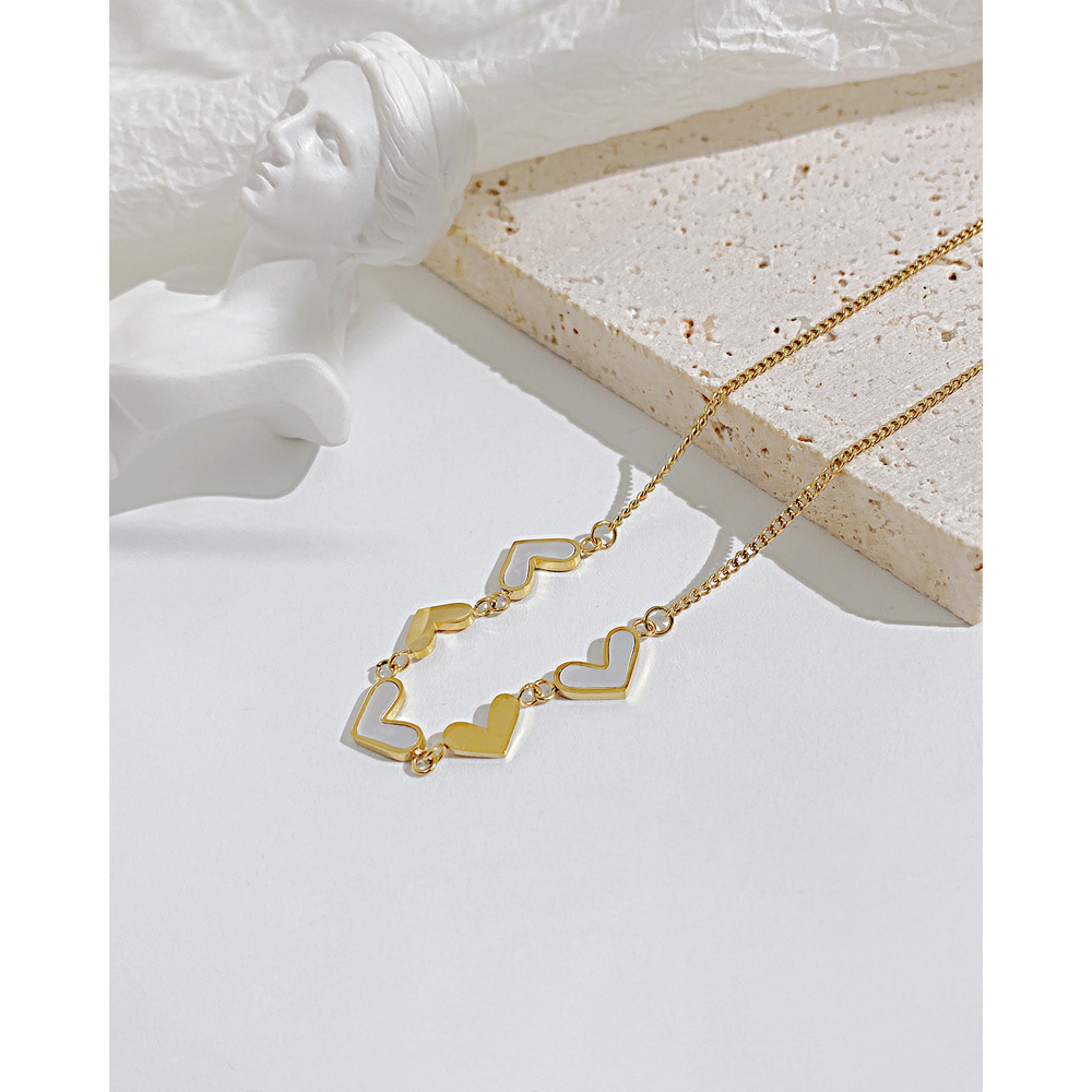 Fashion Heart Shape Stainless Steel Titanium Steel Necklace Plating Stainless Steel Necklaces