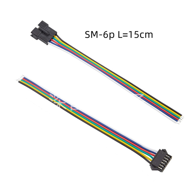 SM3p4p5p6p端子線、低周波オス-メス線、LEDカラフルRGB航空機用バックル4p接続線、SM端子線