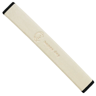 Long-Distance Truck Interior Decoration: Seat belt shoulder pad - lucky-dog-beige-super-soft-velvet-embroidery-75cm-1-piece