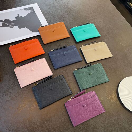 Genuine leather coin purse card holder all-in-one bag women's thin zipper large capacity first layer cowhide card holder small wallet wholesale