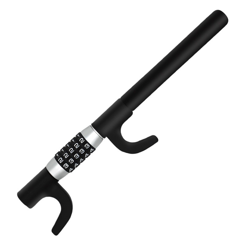 Cerradura antirrobo de volante con combinación numérica, bloqueo ajustable retráctil para coche, seguridad reforzada