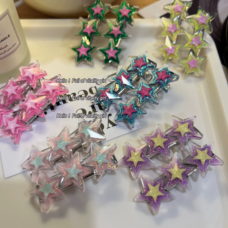Заколка Hairgrip Cute Brand в виде звезды, летняя противоскользящая пара, яркий аксессуар для волос