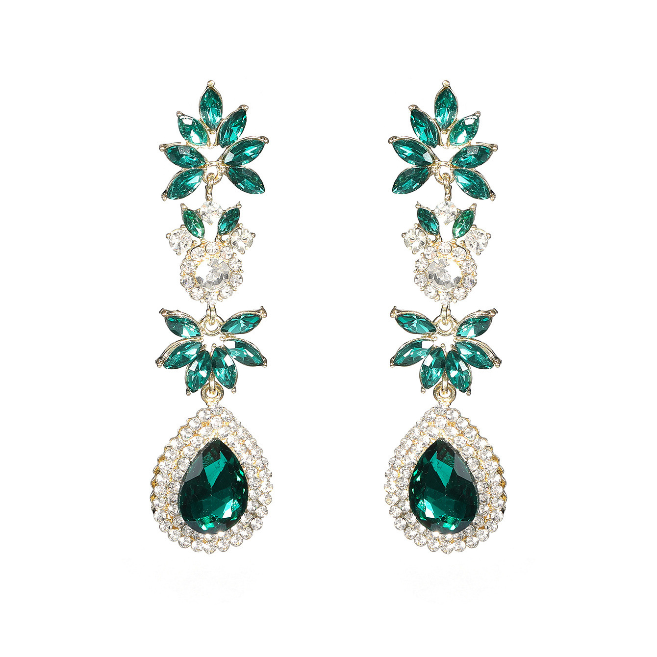 Retro sophisticated glass long pendant drop-shaped