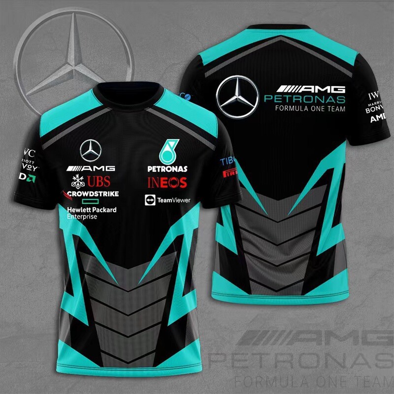 Cross-Border Hot-Selling 2026 F1 Racing Mercedes-Benz Team New 3D Digital Print Short-Sleeve T-Shirt Cross-Border Hot-Selling 2026 F1 Racing Mercedes-Benz Team New 3D Digital Print Short-Sleeve T-Shirt