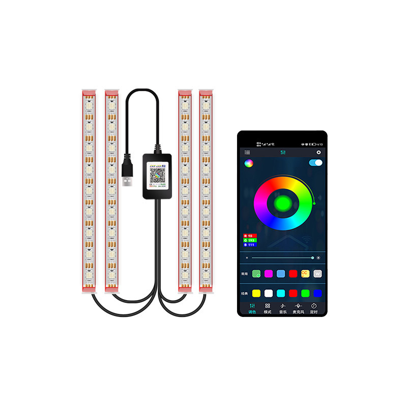 Luz de atmósfera de color fantasma de automóvil APP Bluetooth control remoto inalámbrico doble luz de atmósfera de control