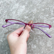 女士眼镜近视眼镜防蓝光平光镜可配近视镜50-600度轻潮流半框批发
