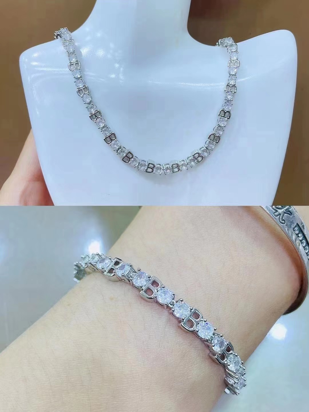 Fashion Letter Copper Inlay Zircon Jewelry Accessories 1 Piece