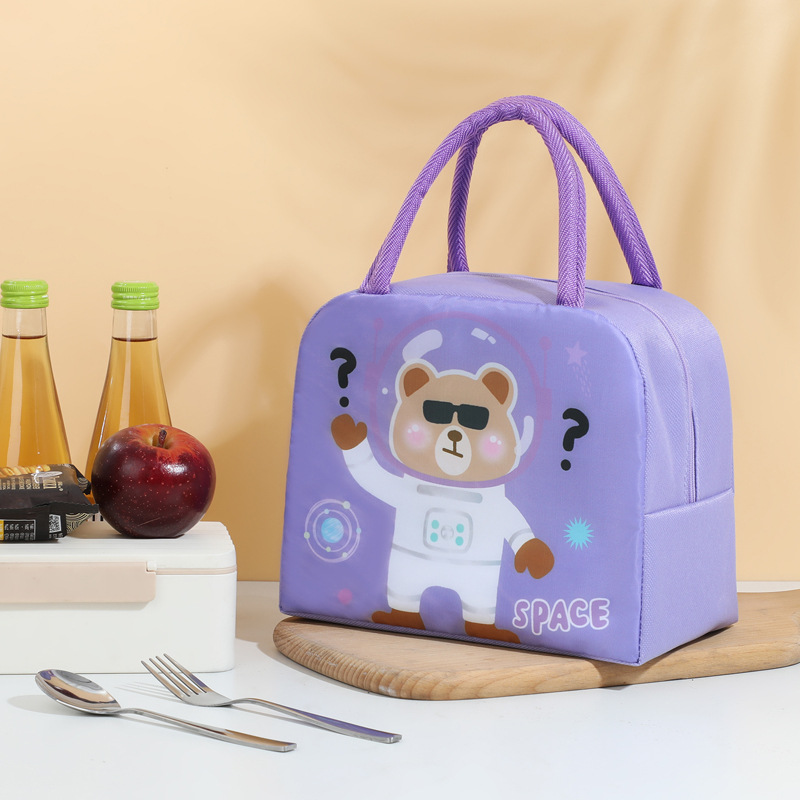 Nuevo transfronterizo portátil niño almuerzo bolsa de almuerzo caja de dibujos animados bolsa de almuerzo fábrica de bolsa de aislamiento al por mayor bolsa de picnic de aluminio