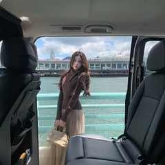 EIA一尧【半岛咖啡】慵懒风毛针织衫女秋高领围脖气质毛衣两件套