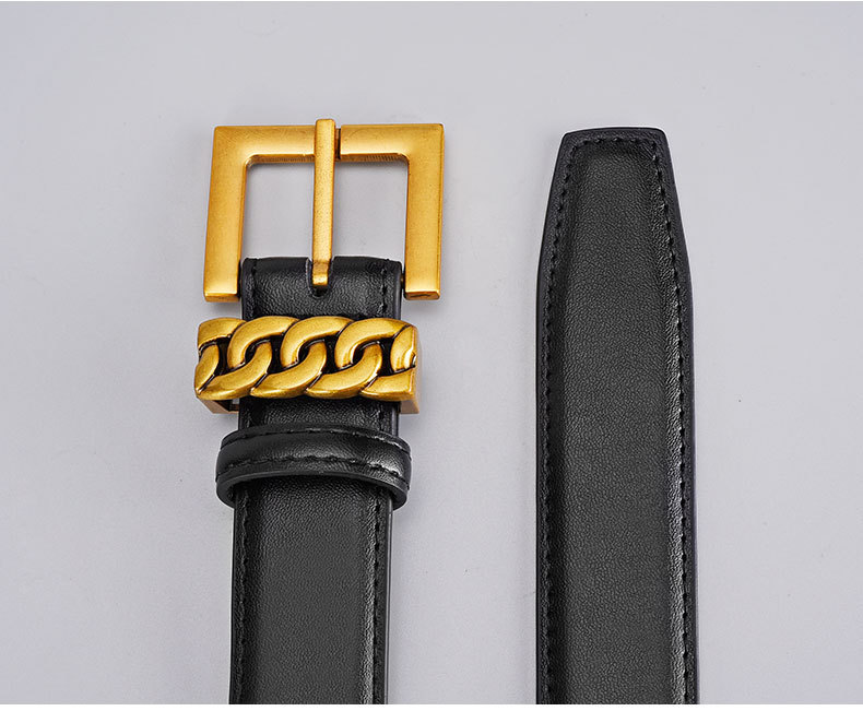 Women's Belt Leather Alloy Buckle Versatile Accessory For Jeans_voghion.com