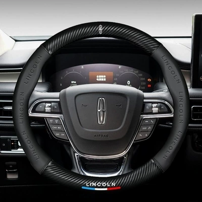 Cover 5D Embossed Logo Car | Steering wheel cover - round-lincoln-38cm