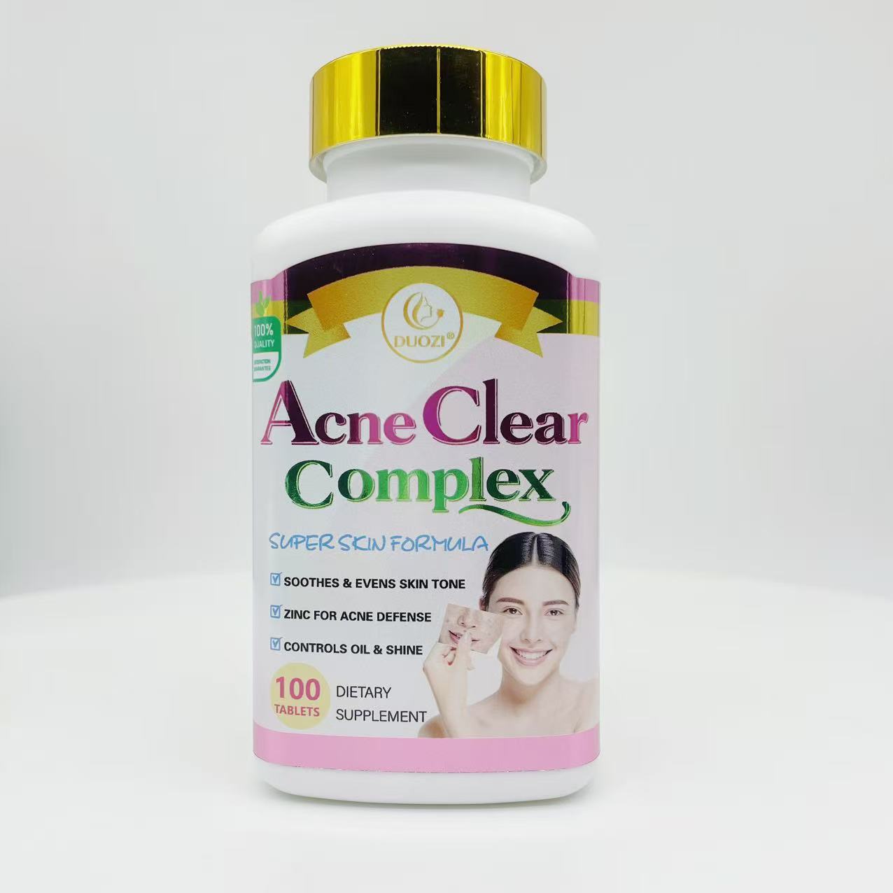 跨境 Acne Clear Complex 含锌控油匀肤内调膳食营养片 100 粒