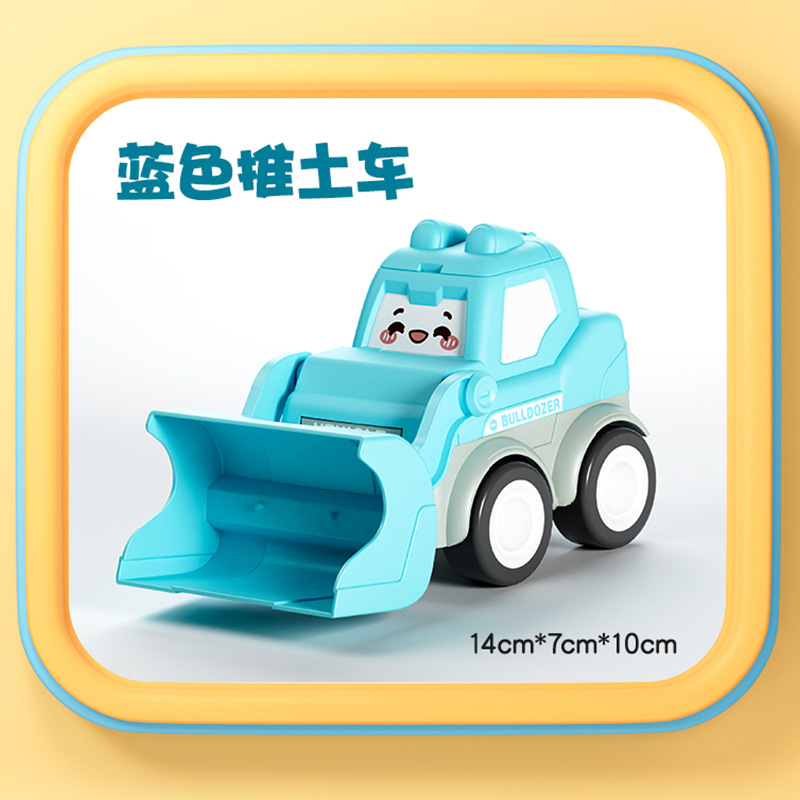 Gran tamaño de dibujos animados inercia vehículo de ingeniería excavadora grúa camión de carga niños inercia 0 - 3 años juguetes