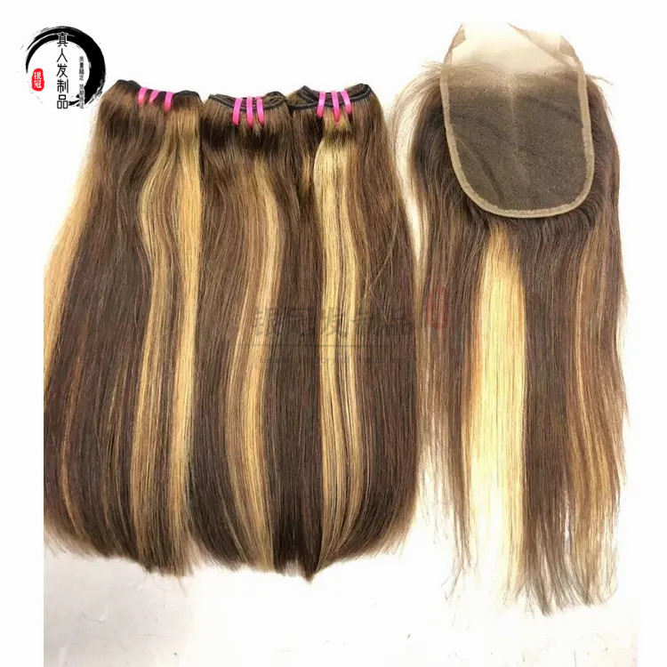 Super Double Drawn Hair Weave Bone Strai...