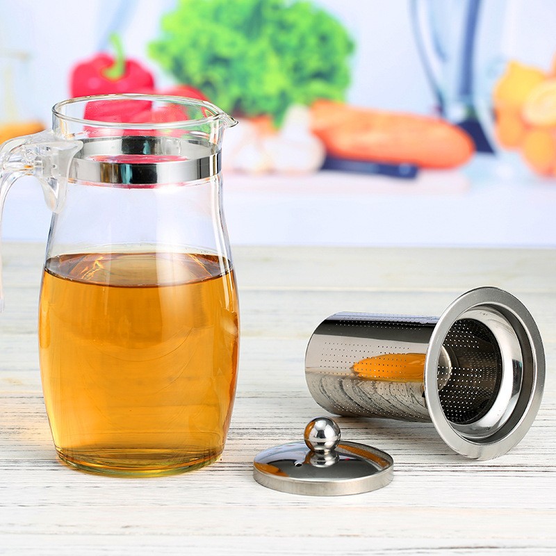 Oficina del hogar tetera de acero inoxidable fuga de té separación de té hervidor de vidrio transparente juego de té al por mayor