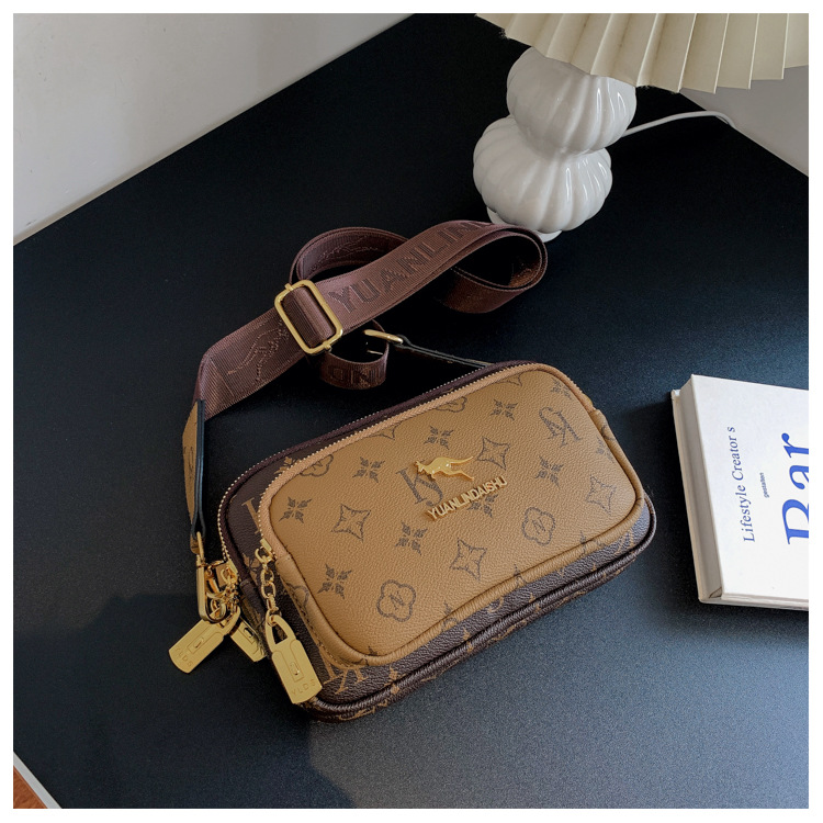 Nuova borsa da donna di alta qualità, borsa da donna retrò transfrontaliera, borsa da donna con stampa alla moda, borsa a tracolla singola, piccola borsa quadrata, borsa a tracolla, borsa sul petto_voghion.com