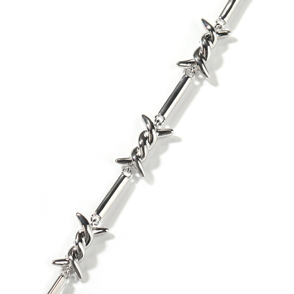 Thorn Fine Wire Necklace With Zircon For Men Elegant Accessory_voghion.com