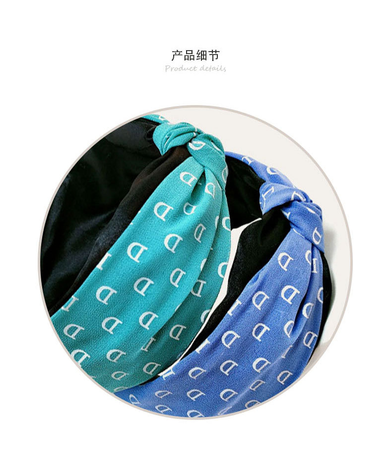 Korean Letter Contrast Color Knotted Headband display picture 2