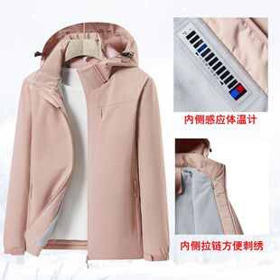 2023 Fleece-Lined Cotton Jacket Couple's Style Windproof Waterproof Single-Layer Jacket, Cold-Resistant, Fleece-Lined and Thickened