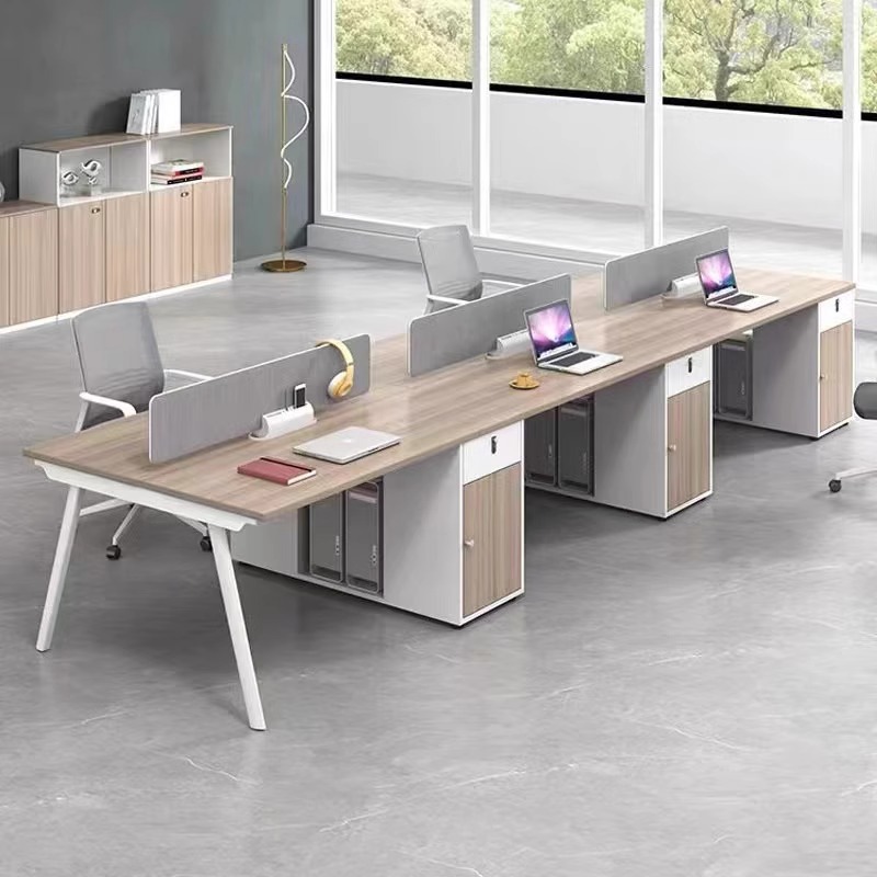 Mesa de oficina simple, mesa de oficina moderna, mesa de oficina de cuatro personas, muebles de oficina, mesa y silla al por mayor.
