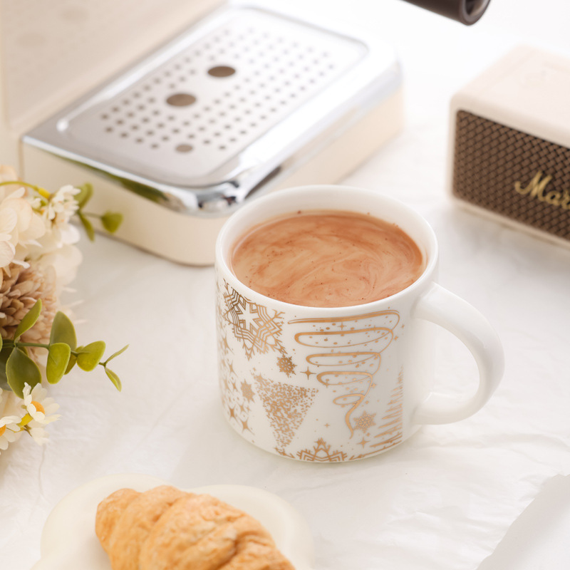 Taza de Navidad de la ciudad caja de regalo taza plegable con tapa taza de marca de regalo de Navidad al por mayor