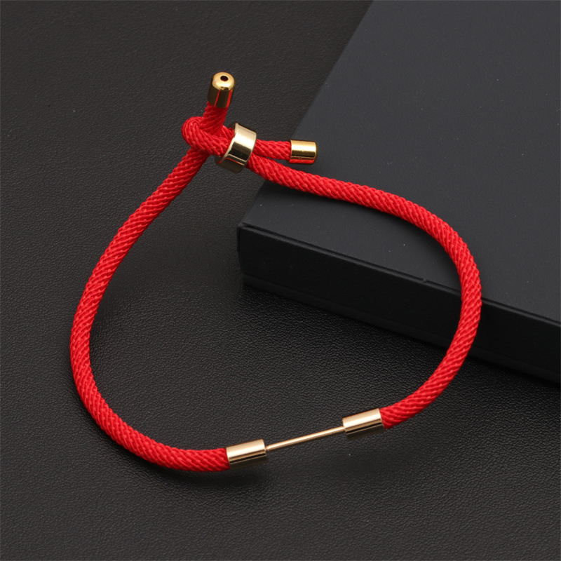 Mode Farbe Versenkbare Einstellbar Grundlegende Rot Milan Seil Frauen Diy Kupfer Armband display picture 9