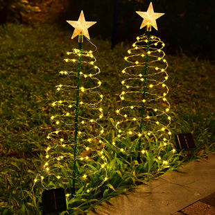 Solar Iron Christmas Tree Light Led Outdoor Waterproof Courtyard Garden Festive Atmosphere Decorative Lawn Light Smart