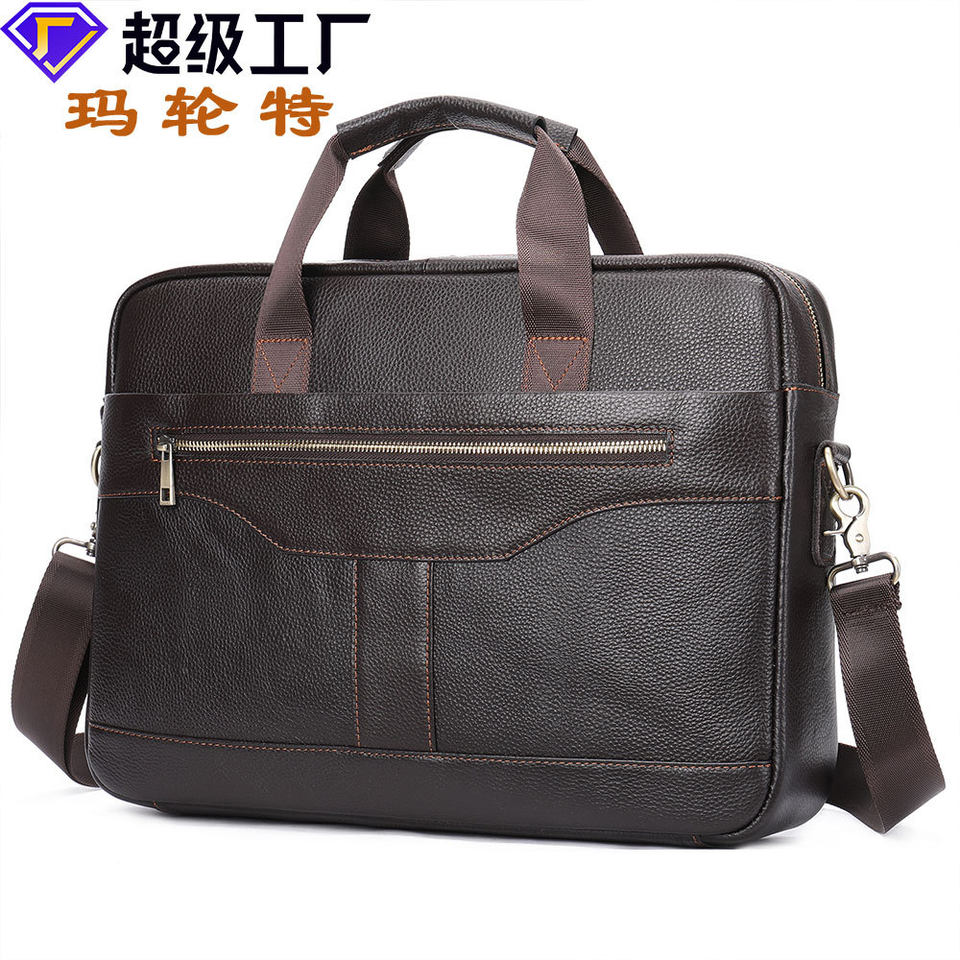 Túi công sở nam da bò thật Marante dáng thanh lịch nhẹ, đựng laptop 15,6 inch — 8824 đỏ cà phê, 8824 cà phê, 8824 màu đen, Cà phê