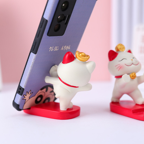 New cute cat step by step to support your mobile phone holder creative resin ornament holder factory direct sale