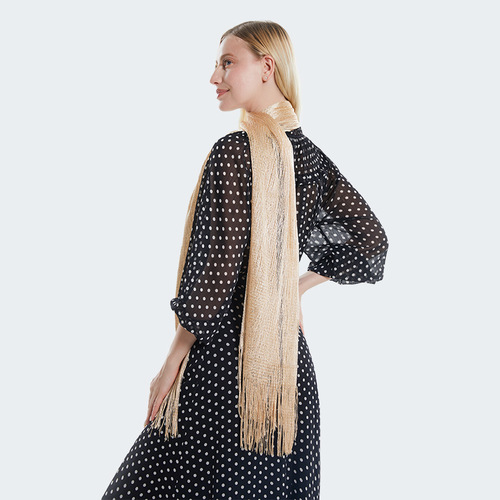 Year-round European and American-style sexy flat long beard solid-color sun-protection shawl scarf | Fashionable women's split-end scarf