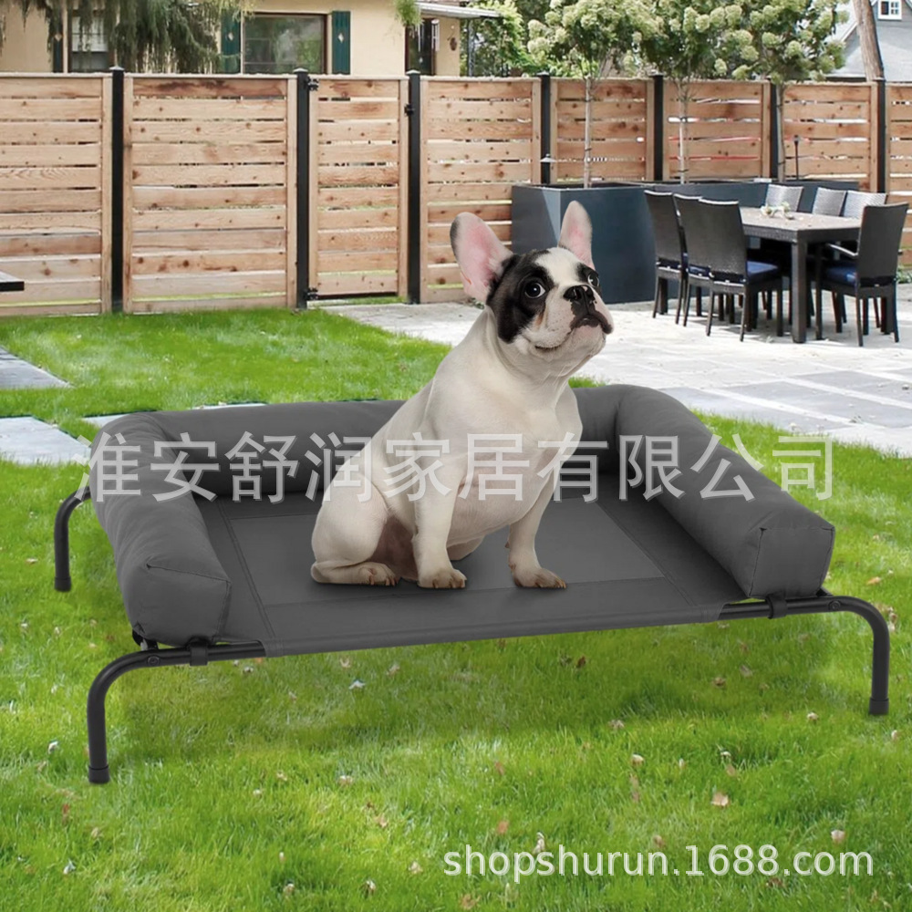 텐트가 있는 맞춤형 개 캠프 침대, 물림 방지, 탈부착 및 세척 가능한 애완견 개집, 방수 아기 간편 목욕 침대