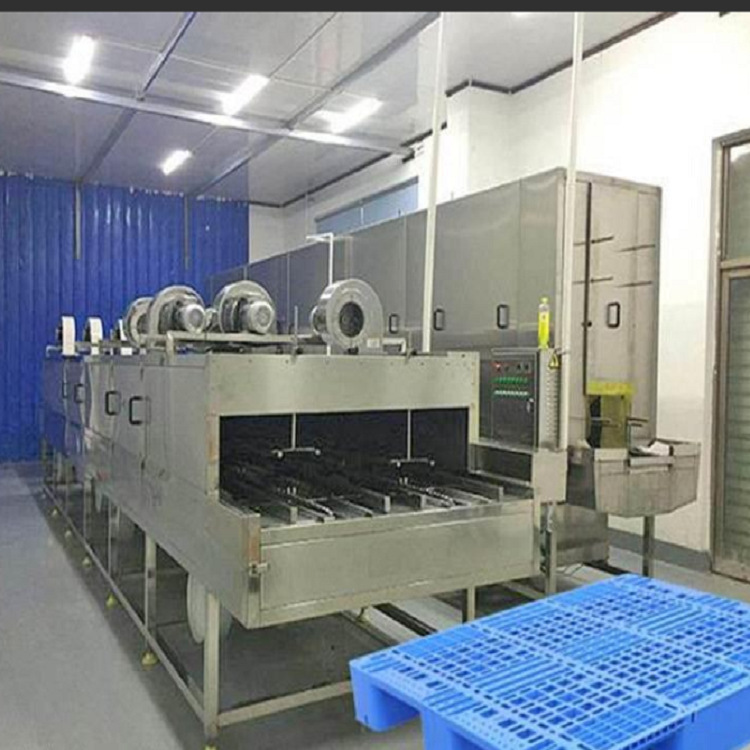 Máquina de limpieza de cestas rotativas de flujo automático pulverización de alta presión caja de frutos del mar máquina de limpieza de cestas