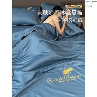 Ice Silk Summer Quilt Air-Conditioned Quilt Summer 2025 New Summer Cool Quilt Four-Piece Set Summer Thin Quilt Full Set Machine Washable