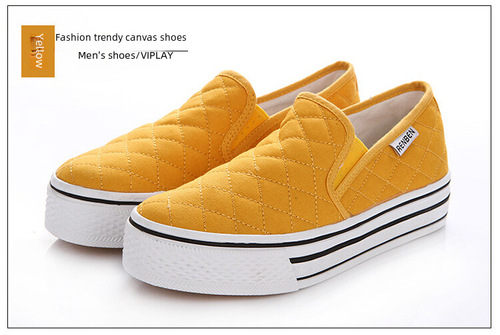 Studded Hand-painted Canvas Shoes with Thick Sole, Candy Color Women's Shoes, Korean Style, Trendy Pure White