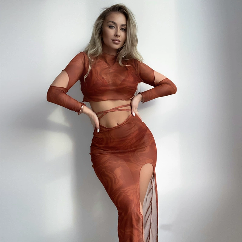 泳河 Лейсы sexy длинный рукав, разрезанный купальник, набор, для импорта, европейский стиль, набор из 4 предметов