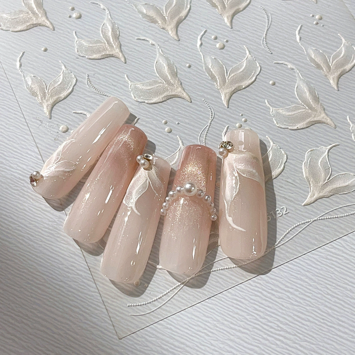 YITU муравейник рельефный рыбий хвост маникюрная наклейка мультфильм сплошной цвет минималистичный ветер сетка красная декоративная наклейка YT520