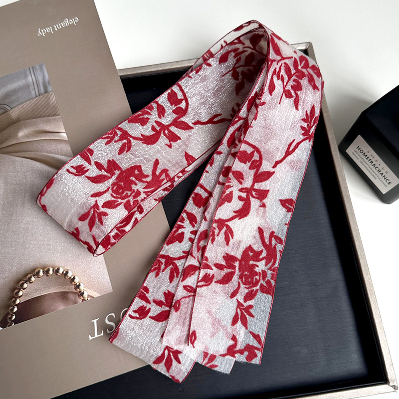 Vintage francés bufandas de encaje largo primavera y verano mujer decoración multifuncional toque de cabeza temperamento bufandas de correa de correa de correa de correa