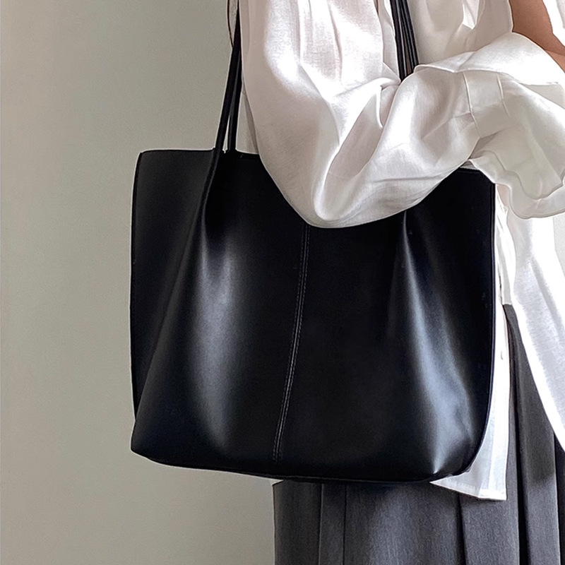 Women's Tote Bag 2026 Summer New Arrival Genuine Leather High-End Large Capacity Shoulder Bag For Commuting Set - Thumbnail 3