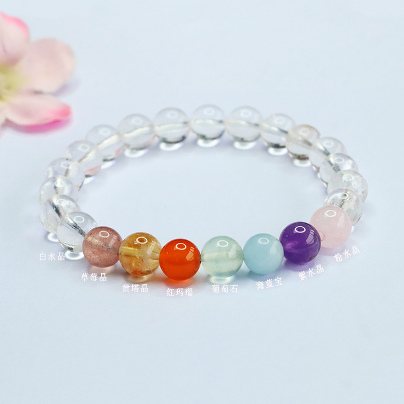 화이트 크리스탈 레인보우 듀오바오 팔찌(CB 5031806 ）