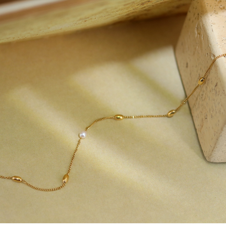 Simple Style Geometric Pearl Plating Pearl Necklace 1 Piece