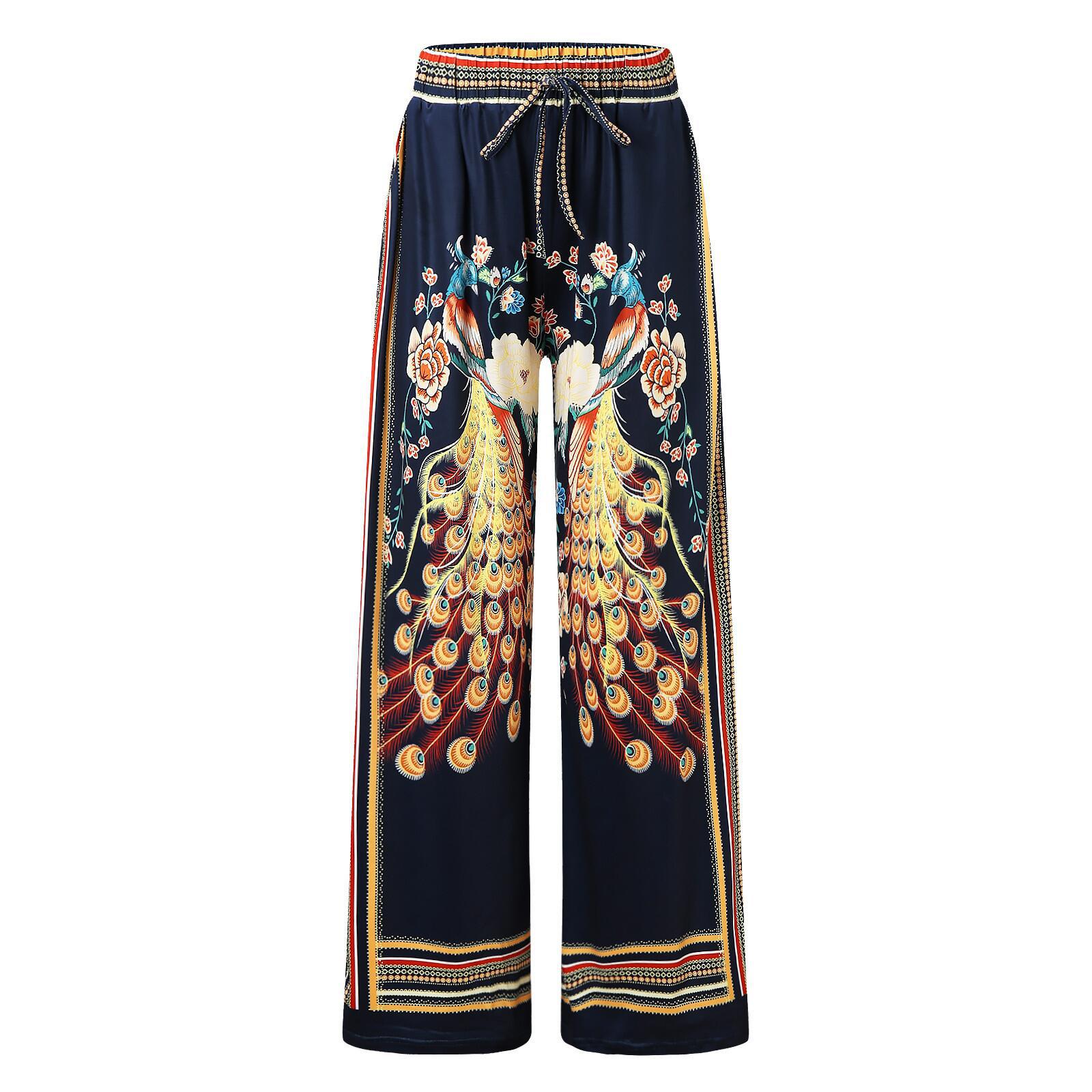 Women's Gender Retro Style Women's Casual Holiday Retro Printing Full Length Casual Pants
