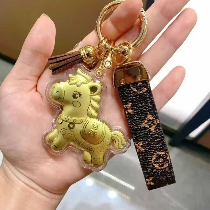 水贝爆款足金999马上有钱卡通手机链挂件挂饰钥匙扣黄金包包挂饰|undefined