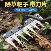 农用除草工具锰钢耙子多功能锄草种菜神器五齿新型松土铁钉耙大全
