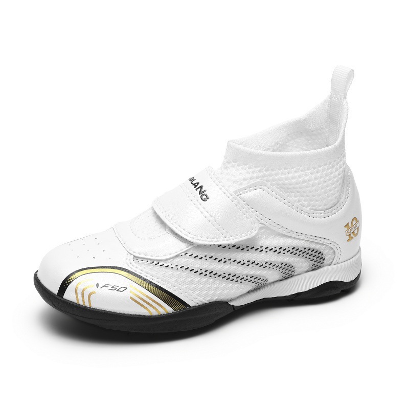Zapatillas de Fútbol de Caña Alta para Niños TF, Suela de Caucho y Malla, Transpirable, para Césped Artificial