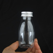 120ml迷你四方形饮料瓶 pet透明塑料瓶30mm牙口糖果瓶密封铝盖瓶