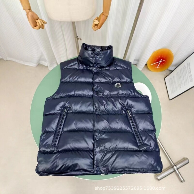 Mengkou TIB94 Maya Stand Collar Small Logo Down Vest, Unisex, Warm Winter Coat, High-end Vest