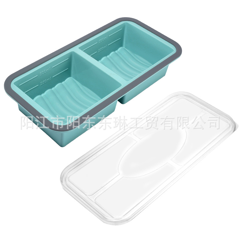 Transfronteriza venta caliente de silicona plegable caja de almuerzo caja de almuerzo caja de preservación de alimentos calentada por microondas caja de envasado